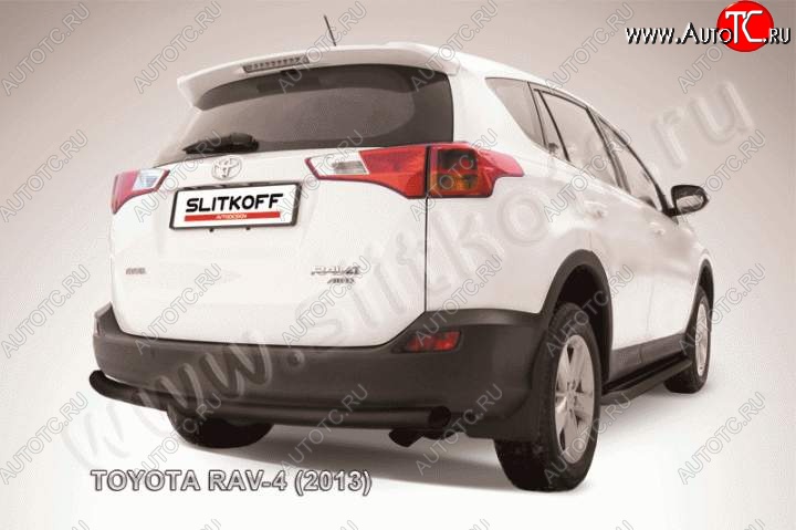 6 999 р. Защита заднего бампера d57 радиусная Toyota RAV4 XA40 5 дв. дорестайлинг (2012-2015) (Цвет: серебристый)  с доставкой в г. Екатеринбург