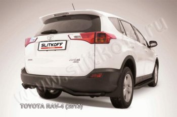 9 999 р. Защита задняя Slitkoff  Toyota RAV4  XA40 (2012-2015) 5 дв. дорестайлинг (Цвет: серебристый)  с доставкой в г. Екатеринбург. Увеличить фотографию 1