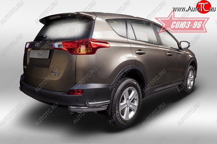 1 043 р. Защита заднего бампера из боковых уголков Souz-96 (d75х42) Toyota RAV4 XA40 5 дв. дорестайлинг (2012-2015)  с доставкой в г. Екатеринбург