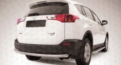 9 999 р. Защита заднего бампера из трубы диаметром 57 мм Slitkoff Toyota RAV4 XA40 5 дв. дорестайлинг (2012-2015) (Цвет: нержавеющая полированная сталь)  с доставкой в г. Екатеринбург. Увеличить фотографию 1