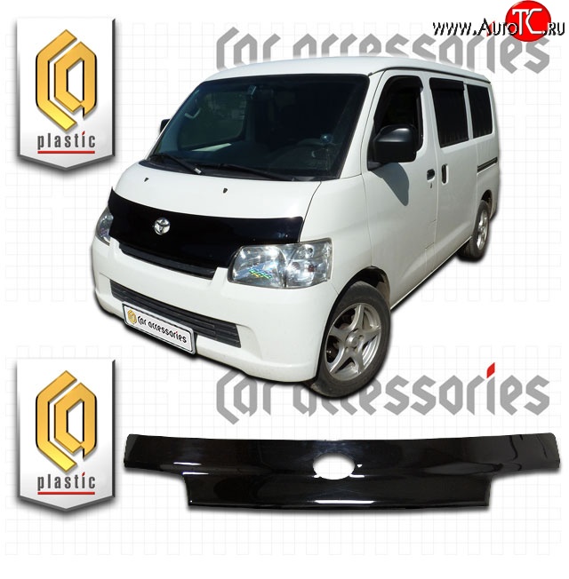 2 199 р. Дефлектор капота CA-Plastic  Toyota Town Ace  s400 (2008-2020) дорестацлинг (Classic черный, Без надписи)  с доставкой в г. Екатеринбург