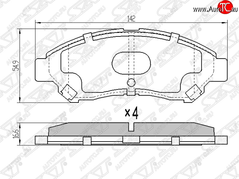 1 349 р. Колодки тормозные SAT (передние)  Toyota Town Ace  s400 (2008-2020) дорестацлинг  с доставкой в г. Екатеринбург