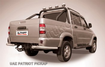 Защита заднего бампера Slitkoff (Ø76 мм, уголки) Уаз (uaz) Патриот (Patriot)  23632 (2008-2014) 23632 дорестайлинг пикап