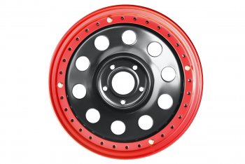 13 999 р. Штампованый диск OFF-ROAD Wheels (усиленный, с бедлоком) 8.0x17   (Цвет: черный-красный)  с доставкой в г. Екатеринбург. Увеличить фотографию 2