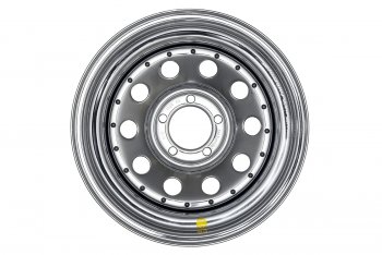 7 349 р. Штампованый диск OFF-ROAD Wheels (усиленный, круг) 8.0x15   (Цвет: хром)  с доставкой в г. Екатеринбург. Увеличить фотографию 2