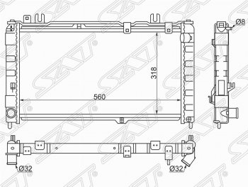 Радиатор двигателя (трубчатый) SAT ВИС 2349 бортовой грузовик дорестайлинг (2012-2018)
