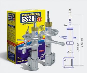 Амортизаторы передние SS20 (с бочкообразной пружиной) Лада Калина 1118 седан (2004-2013)