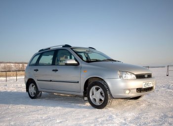 5 299 р. Рейлинги Petroil Tuning Комфорт Лада Калина 1117 универсал (2004-2013) (Серебристый муар, крыша с ребром жесткости)  с доставкой в г. Екатеринбург. Увеличить фотографию 3