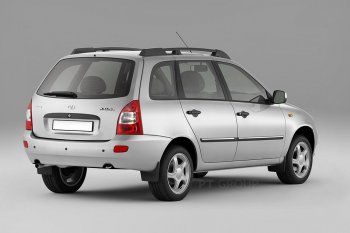 5 299 р. Рейлинги Petroil Tuning Усиленные Лада Калина 1117 универсал (2004-2013) (Черный муар, крыша с ребром жесткости)  с доставкой в г. Екатеринбург. Увеличить фотографию 3