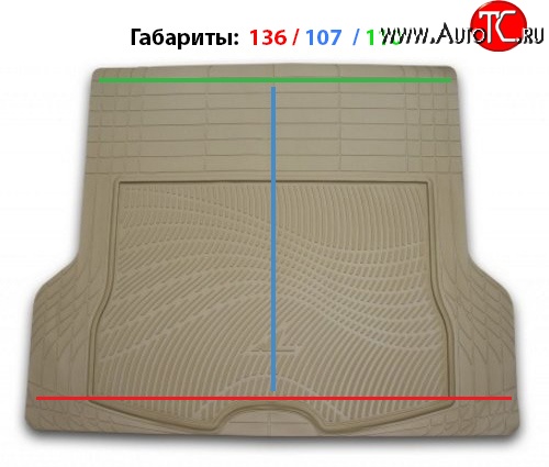 3 699 р. Универсальный коврик в багажник Element-Autofamily (полиуретан) Toyota Land Cruiser 200 дорестайлинг (2007-2012) (бежевый)  с доставкой в г. Екатеринбург