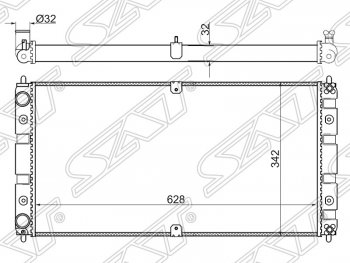 Радиатор двигателя SAT (трубчатый, МКПП) Chevrolet (Шевролет) Niva (Нива)  2123 (2002-2020), Лада (ваз) 2123 (Нива Шевроле) (niva) (2002-2021)