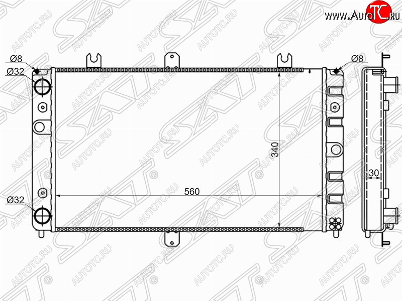 3 179 р. Радиатор двигателя (трубчатый, МКПП) SAT  Лада Приора ( 2170,  2171,  2172,  21728) (2007-2018) седан дорестайлинг, универсал дорестайлинг , хэтчбек дорестайлинг, купе дорестайлинг, купе рестайлинг, седан рестайлинг, универсал рестайлинг, хэтчбек рестайлин  с доставкой в г. Екатеринбург