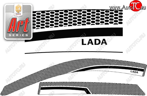 1 999 р. Дефлектора окон CA-Plastic  Лада Гранта FL  2194 (2018-2024) универсал рестайлинг (Серия Art серебро)  с доставкой в г. Екатеринбург