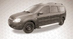 24 799 р. Алюминиевые пороги Slitkoff Optima Silver  Лада Ларгус (2012-2024) дорестайлинг R90, рестайлинг R90  с доставкой в г. Екатеринбург. Увеличить фотографию 2