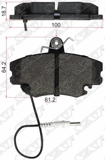 959 р. Колодки тормозные SAT (передние, с ABS)  Renault Clio (CB,  BB,  KR,  CR,  BR), Espace (4), Laguna (X91), Logan (1), Megane (универсал,  хэтчбэк 5 дв.,  седан), Sandero ((BS)), Sandero Stepway ((BS)), Scenic (2), Symbol (седан), Лада Ларгус  с доставкой в г. Екатеринбург. Увеличить фотографию 1