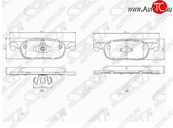 1 599 р. Комплект передних тормозных колодок SAT  Лада XRAY (2016-2022)  с доставкой в г. Екатеринбург