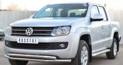 16 749 р. Защита переднего бампера (2 трубыØ63 мм, нержавейка) SLITKOFF Volkswagen Amarok дорестайлинг (2009-2016)  с доставкой в г. Екатеринбург. Увеличить фотографию 4