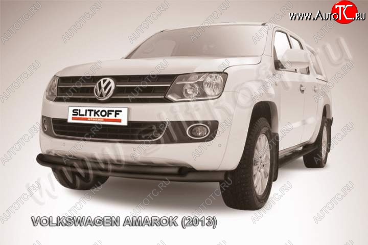 13 899 р. Защита переднего бампер Slitkoff Volkswagen Amarok дорестайлинг (2009-2016) (Цвет: серебристый)  с доставкой в г. Екатеринбург