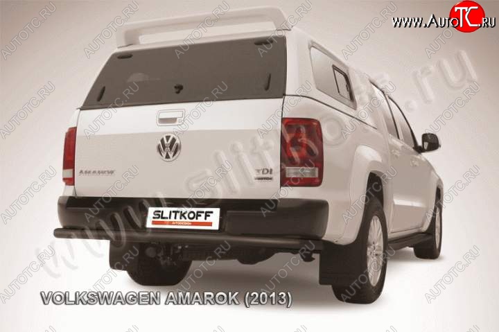 13 299 р. Защита задняя Slitkoff  Volkswagen Amarok (2009-2016) дорестайлинг (Цвет: серебристый)  с доставкой в г. Екатеринбург