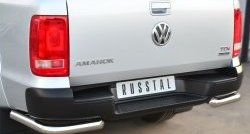 14 199 р. Одинарная защита заднего бампера из трубы диаметром 63 мм SLITKOFF Volkswagen Amarok дорестайлинг (2009-2016)  с доставкой в г. Екатеринбург. Увеличить фотографию 2