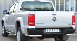 14 199 р. Одинарная защита заднего бампера из трубы диаметром 63 мм SLITKOFF Volkswagen Amarok дорестайлинг (2009-2016)  с доставкой в г. Екатеринбург. Увеличить фотографию 3