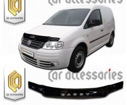 1 839 р. Дефлектор капота CA Plastic  Volkswagen Caddy  2K (2003-2010) дорестайлинг (Classic черный, Без надписи)  с доставкой в г. Екатеринбург. Увеличить фотографию 1