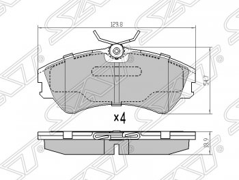 Колодки тормозные SAT (передние)  Caravelle  T4, Transporter  T4