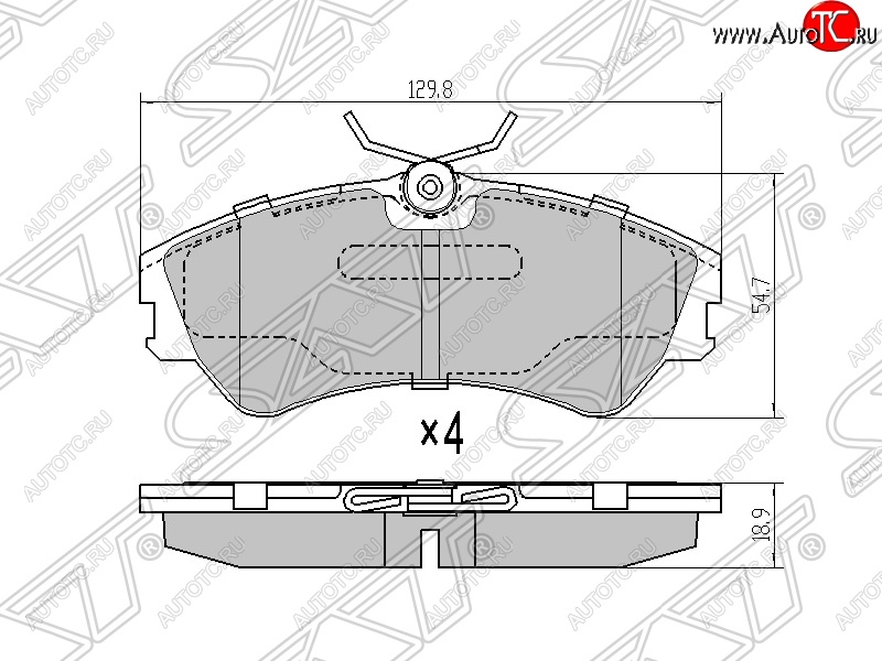 1 429 р. Колодки тормозные SAT (передние) Volkswagen Transporter T4 дорестайлинг (1990-1996)  с доставкой в г. Екатеринбург