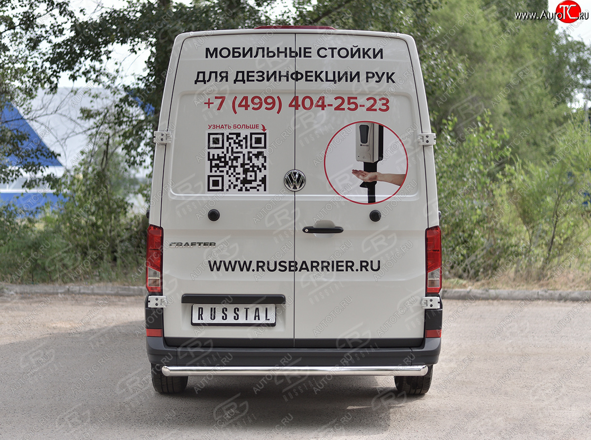 15 549 р. Защита заднего бампера (Ø63 мм, нержавейка) SLITKOFF Volkswagen Crafter 2 (2017-2025)  с доставкой в г. Екатеринбург