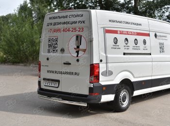 13 399 р. Защита заднего бампера (Ø75х42 мм, нержавейка) Russtal  Volkswagen Crafter  2 (2017-2024)  с доставкой в г. Екатеринбург. Увеличить фотографию 1