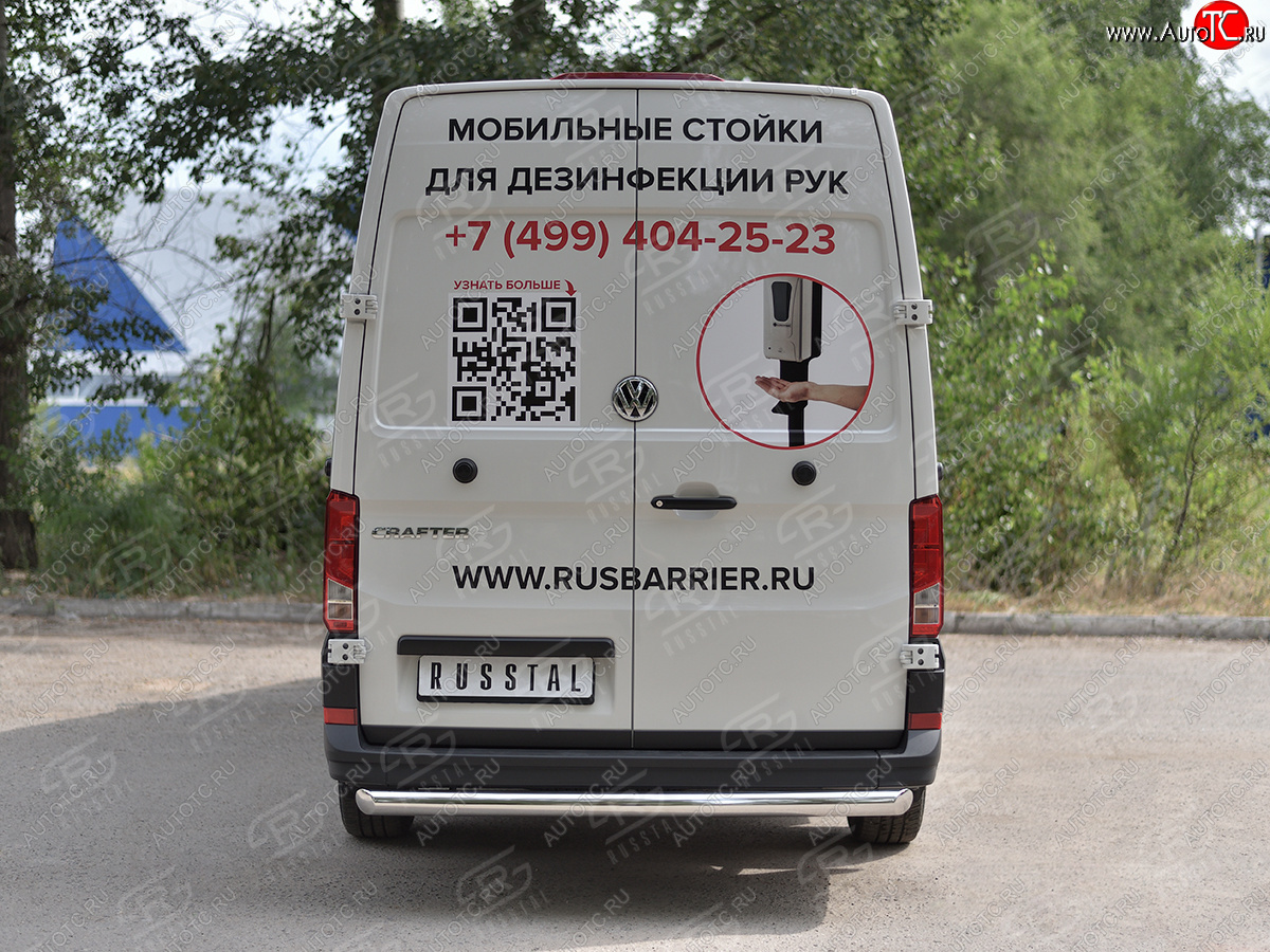 16 999 р. Защита заднего бампера (Ø76 мм, нержавейка) SLITKOFF Volkswagen Crafter 2 (2017-2025)  с доставкой в г. Екатеринбург