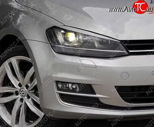 1 149 р. Реснички на фары Tuning-Sport  Volkswagen Golf  7 (2012-2017) дорестайлинг, хэтчбэк 5 дв. (Неокрашенные)  с доставкой в г. Екатеринбург