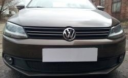 1 469 р. Сетка на бампер Russtal (черная)  Volkswagen Jetta  A6 (2011-2015) седан дорестайлинг  с доставкой в г. Екатеринбург. Увеличить фотографию 2