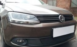 1 469 р. Сетка на бампер Russtal (черная)  Volkswagen Jetta  A6 (2011-2015) седан дорестайлинг  с доставкой в г. Екатеринбург. Увеличить фотографию 3