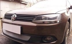 1 539 р. Сетка на бампер Russtal (хром)  Volkswagen Jetta  A6 (2011-2015) седан дорестайлинг  с доставкой в г. Екатеринбург. Увеличить фотографию 3