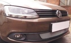 1 539 р. Сетка на бампер Russtal (хром)  Volkswagen Jetta  A6 (2011-2015) седан дорестайлинг  с доставкой в г. Екатеринбург. Увеличить фотографию 1