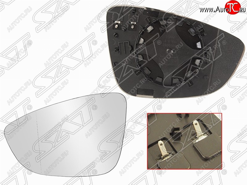 499 р. Левый зеркальный элемент зеркала заднего вида SAT (с подогревом) Volkswagen Passat B7 седан (2010-2015)  с доставкой в г. Екатеринбург