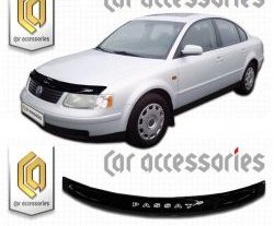 1 999 р. Дефлектор капота CA Plastic  Volkswagen Passat  B5 (1996-2000) седан дорестайлинг, универсал дорестайлинг (Classic черный, Без надписи)  с доставкой в г. Екатеринбург. Увеличить фотографию 1