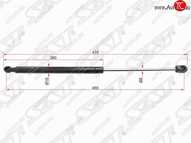 599 р. Газовый упор крышки багажника SAT Volkswagen Passat B6 универсал (2005-2010)  с доставкой в г. Екатеринбург