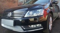 1 539 р. Сетка на бампер Russtal (хром) Volkswagen Passat B7 универсал (2010-2015)  с доставкой в г. Екатеринбург. Увеличить фотографию 3