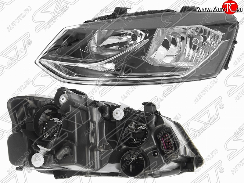 5 199 р. Левая фара SAT Volkswagen Polo 5 седан рестайлинг (2015-2020)  с доставкой в г. Екатеринбург