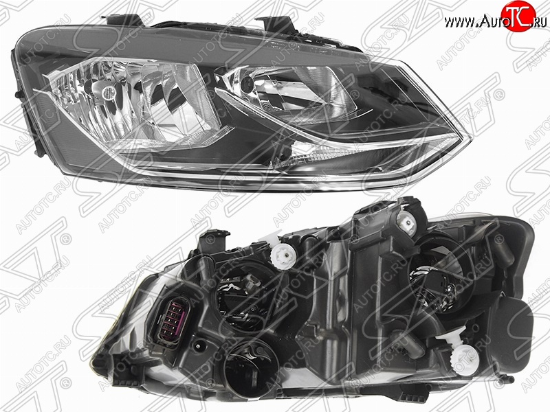 5 199 р. Правая фара SAT Volkswagen Polo 5 седан рестайлинг (2015-2020)  с доставкой в г. Екатеринбург