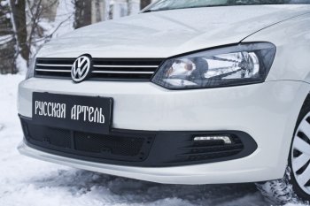 1 979 р. Защитная сетка решетки переднего бампера RA Volkswagen Polo 5 седан дорестайлинг (2009-2015)  с доставкой в г. Екатеринбург. Увеличить фотографию 3