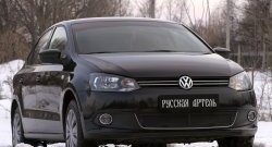 2 059 р. Защитная сетка решетки переднего бампера РА (Highline) Volkswagen Polo 5 хэтчбек дорестайлинг (2009-2015)  с доставкой в г. Екатеринбург. Увеличить фотографию 3