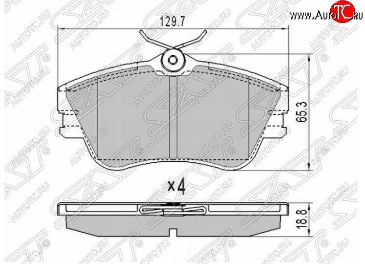 1 299 р. Комплект передних тормозных колодок SAT (R15)  Volkswagen Caravelle  T4 - Transporter  T4  с доставкой в г. Екатеринбург