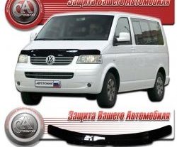 1 899 р. Дефлектор капота CA Plastic (черный)  Volkswagen Transporter  T5 (2003-2009) дорестайлинг (Classic черный, Без надписи)  с доставкой в г. Екатеринбург. Увеличить фотографию 1