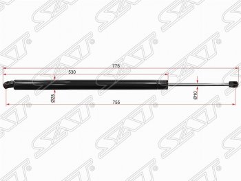 Газовый упор крышки багажника SAT Volkswagen (Волксваген) Transporter (Транспортер)  T5 (2003-2009) T5 дорестайлинг