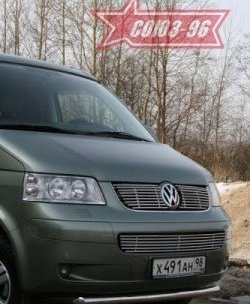 11 249 р. Защита переднего бампера одинарная Souz-96 (d60).  Volkswagen Transporter  T5 (2003-2009) дорестайлинг  с доставкой в г. Екатеринбург. Увеличить фотографию 2