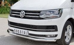 17 499 р. Защита переднего бампера (Ø63 мм, нержавейка) SLITKOFF Volkswagen Transporter T6 дорестайлинг (2015-2019)  с доставкой в г. Екатеринбург. Увеличить фотографию 2