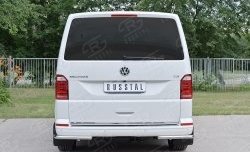 11 449 р. Защита заднего бампера (Ø42 мм, нержавейка, уголки) Russtal Volkswagen Transporter T6 дорестайлинг (2015-2019)  с доставкой в г. Екатеринбург. Увеличить фотографию 2